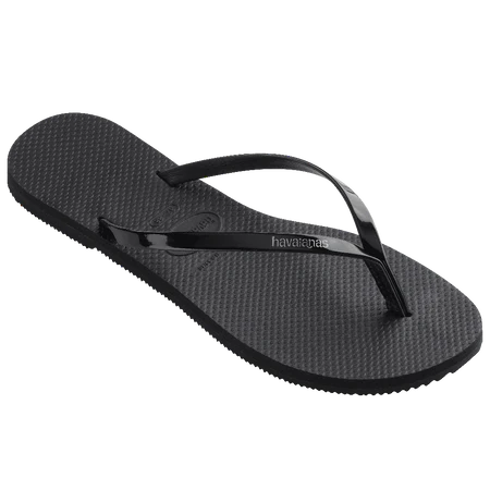 You Metallic Flip Flops Black