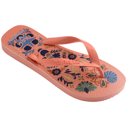 FARM Rio Seashell Tapestry Flip Flop Peach Rose