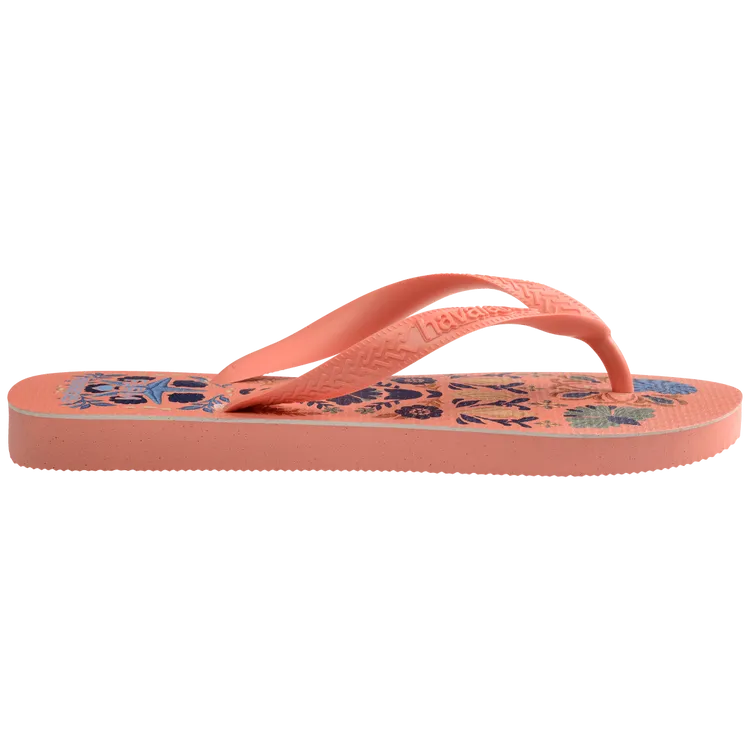 Havaianas FARM Rio Seashell Tapestry Flip Flops in Peach Rose