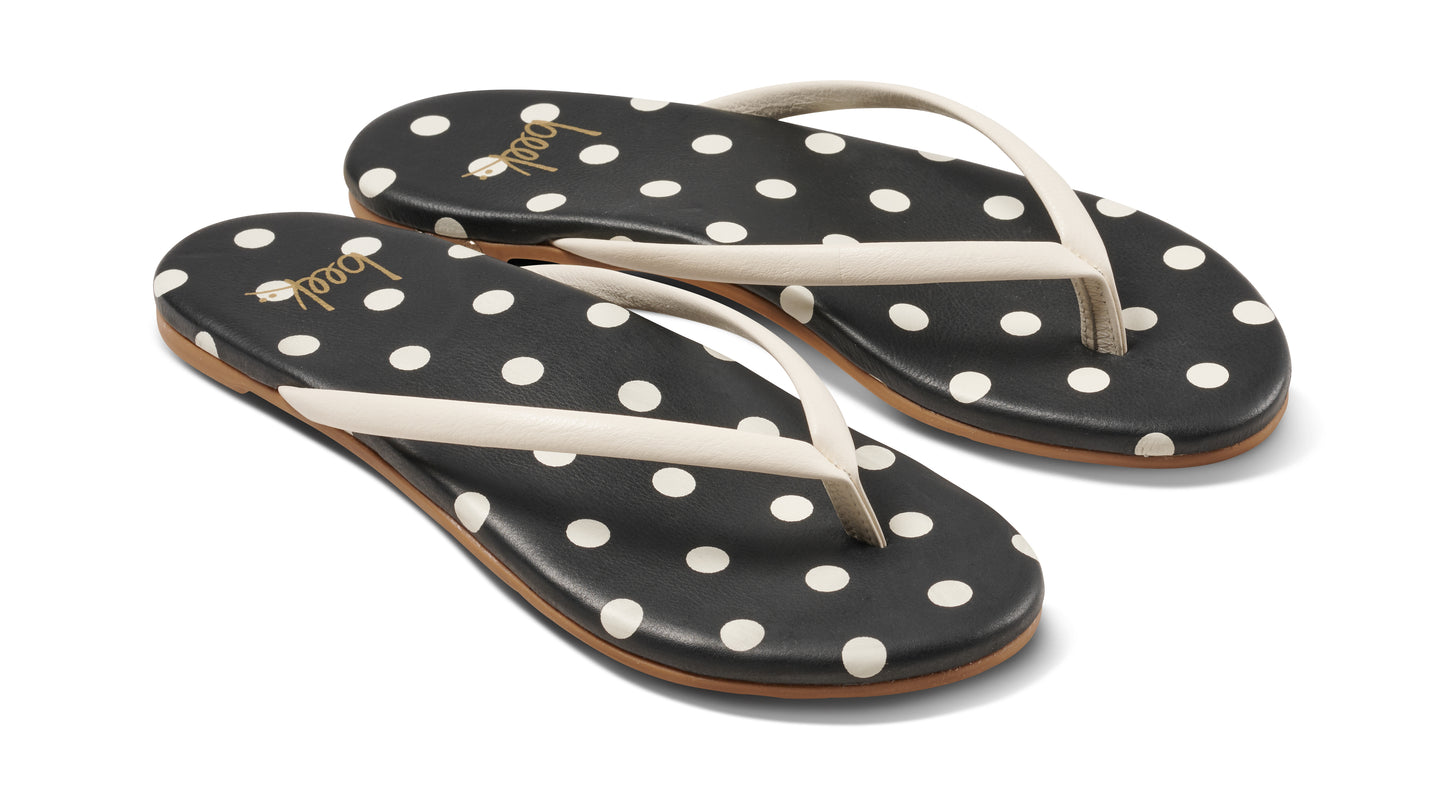 Sunbeam Vanilla/Black Polka Dot in black — back view | Belle Mar Swim