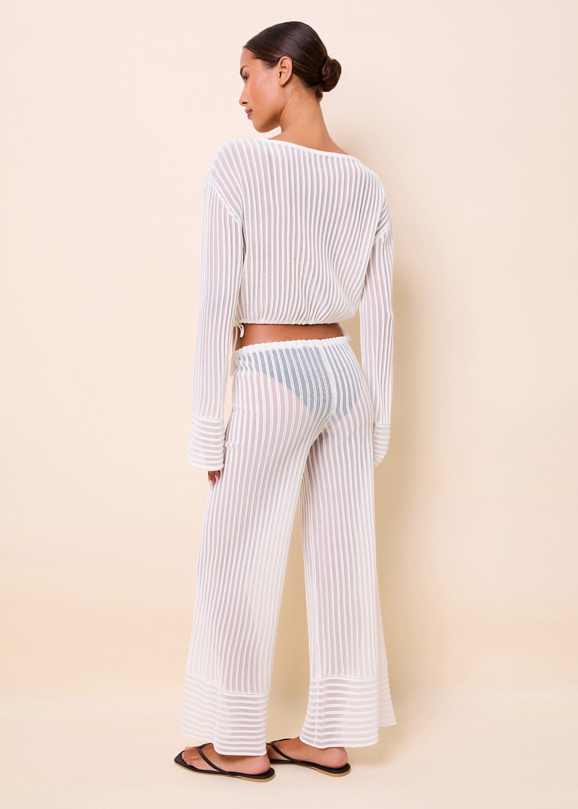 Athena Pant Ottoman Stripe Optic White - view
