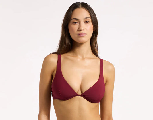 D-DD Underwire Triangle Top Burgundy