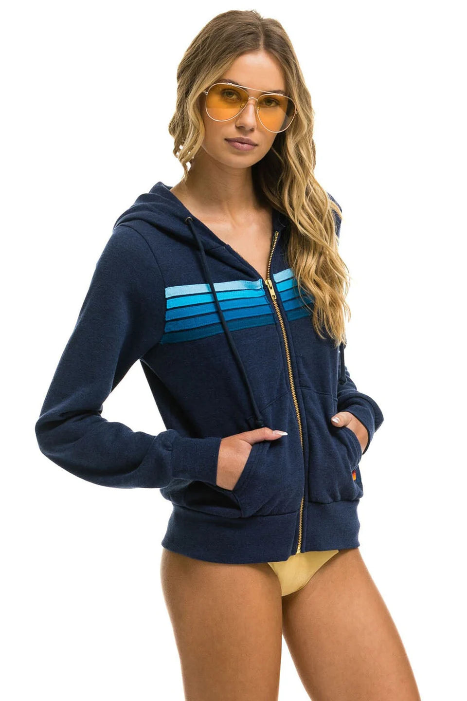 5 Stripe Hoodie Navy/Blue