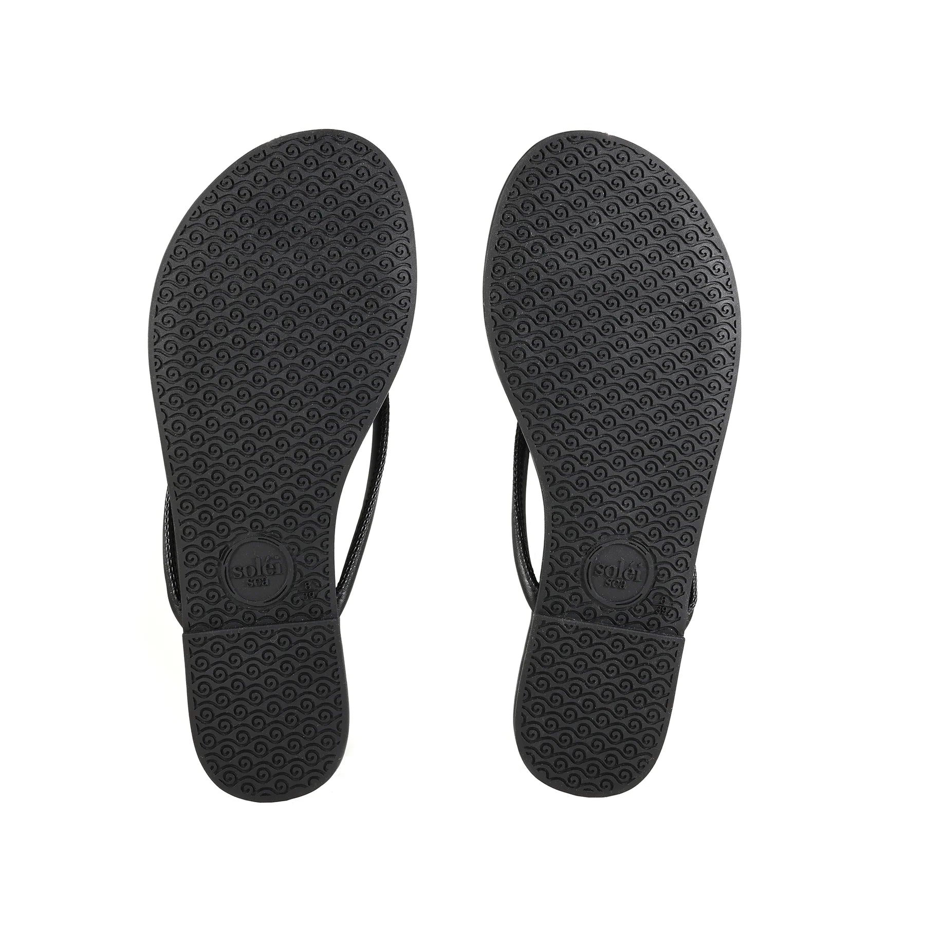 Vivie Sandal Black in black — close-up | Belle Mar Swim