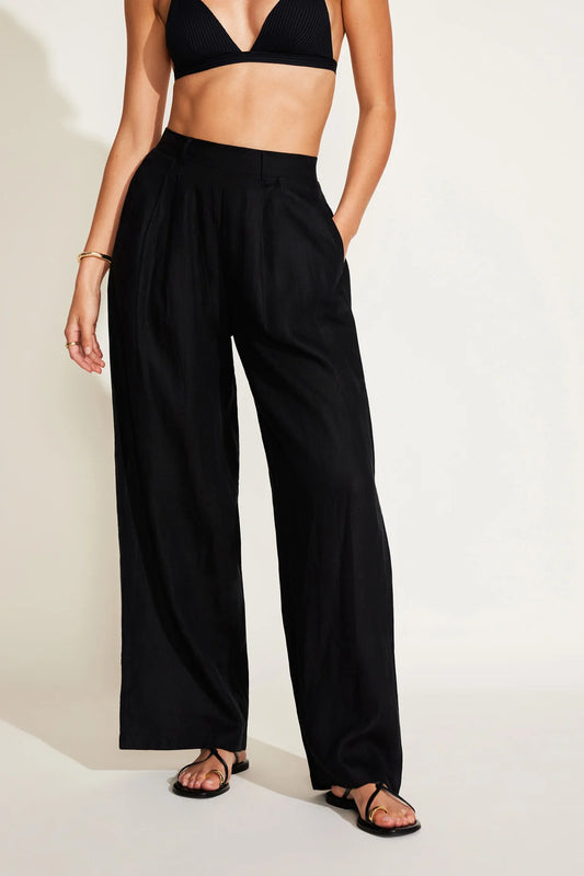The Getaway Pant Black EcoLinen