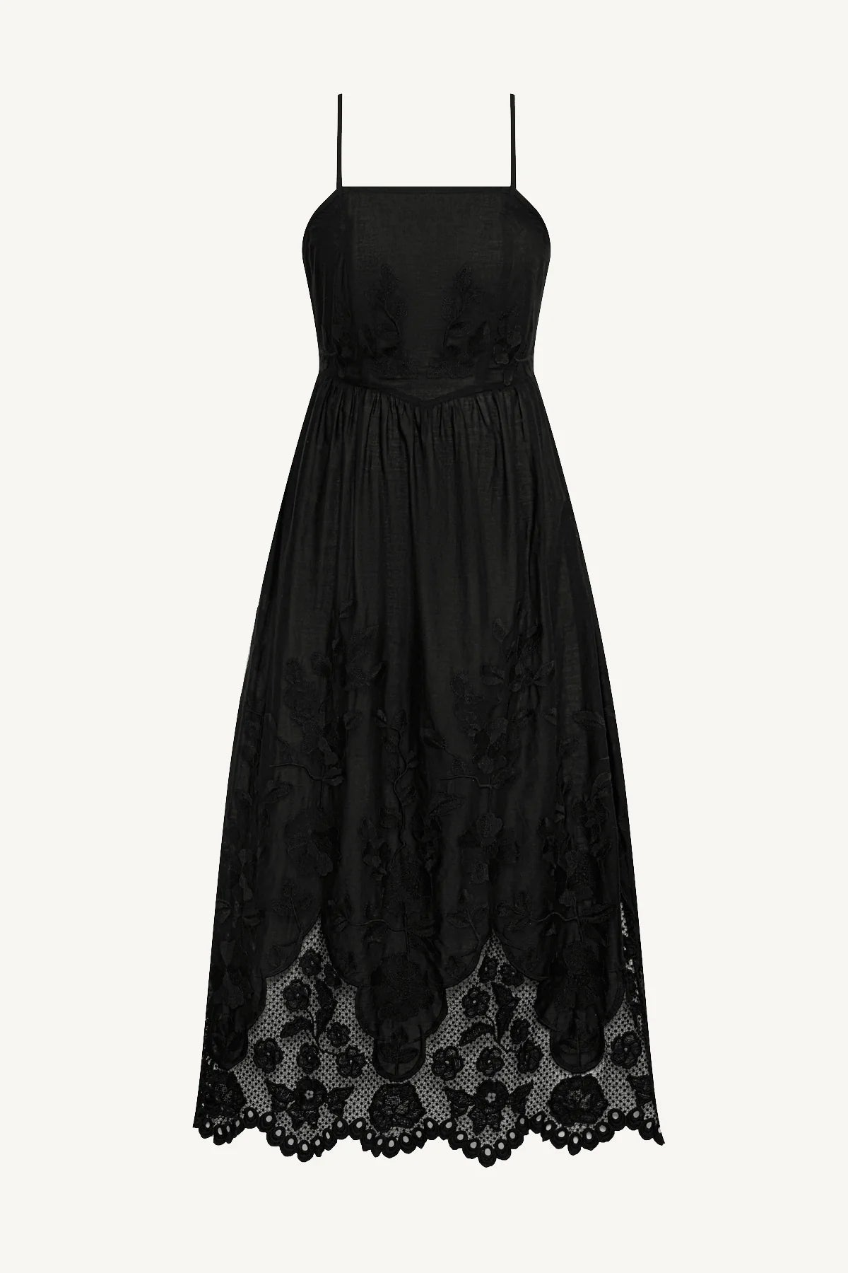 Vitamin A Flora Dress in Black Beachside Broderie