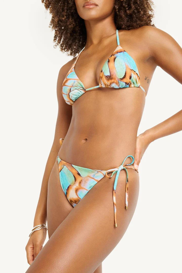 Vitamin A Gia Triangle Top Malachite Butterfly in blue — front view | Belle Mar Swim