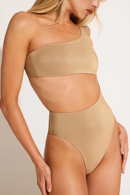 Aden Cut Out One Piece Golden Glow Metallic