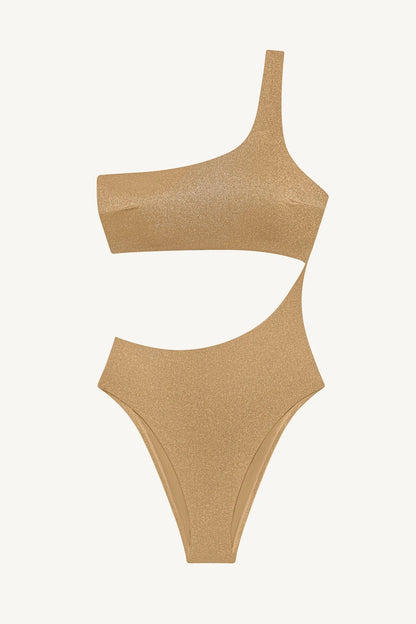 Aden Cut Out One Piece Golden Glow Metallic