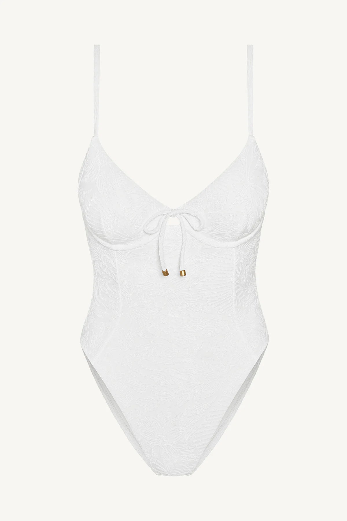Ada Underwire One Piece White Garden Jacquard