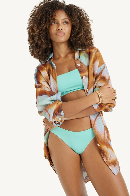 Playa Boyfriend Shirt Malachite Butterfly EcoLinen