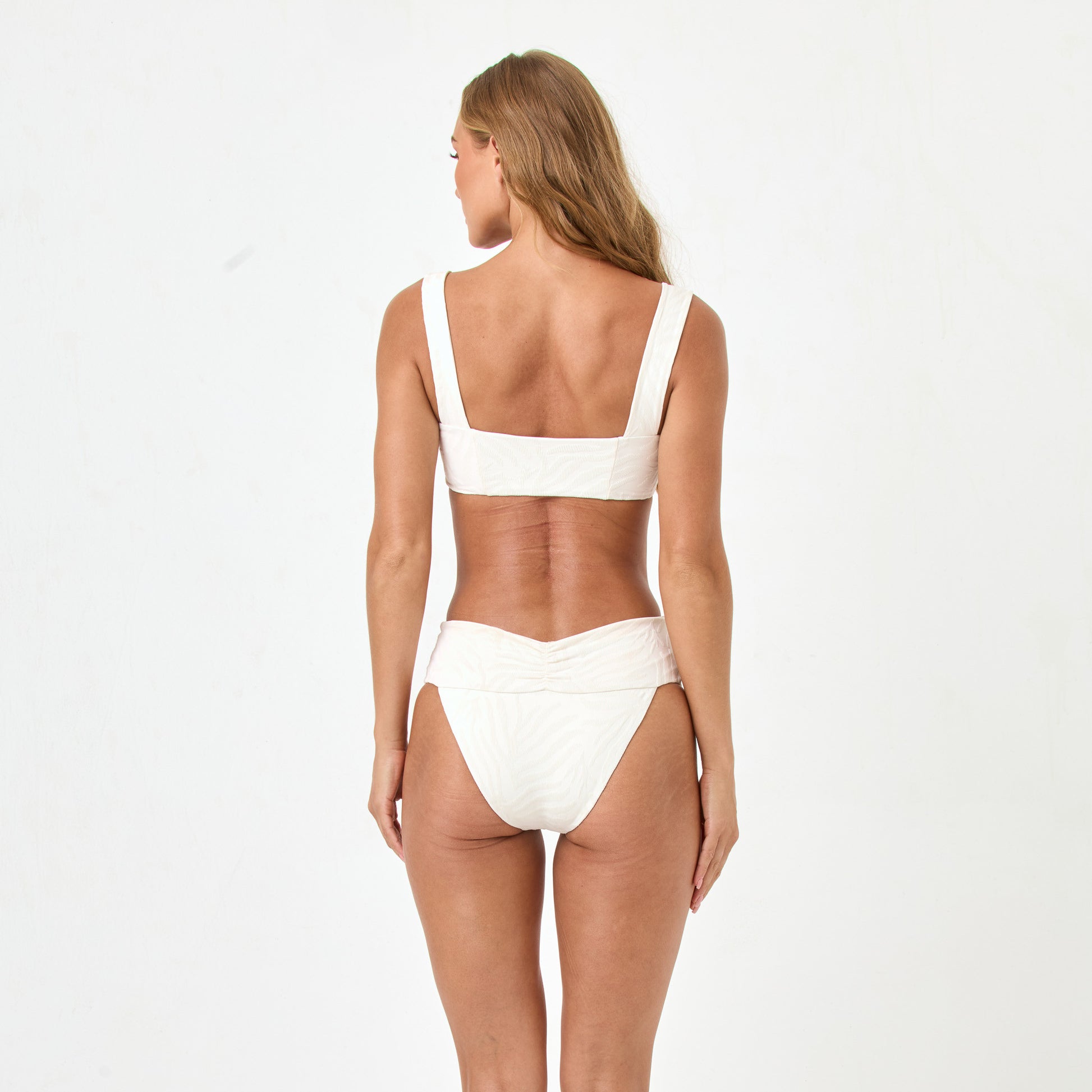 Marlee Bikini Top Cream in cream — back view | Belle Mar Swim