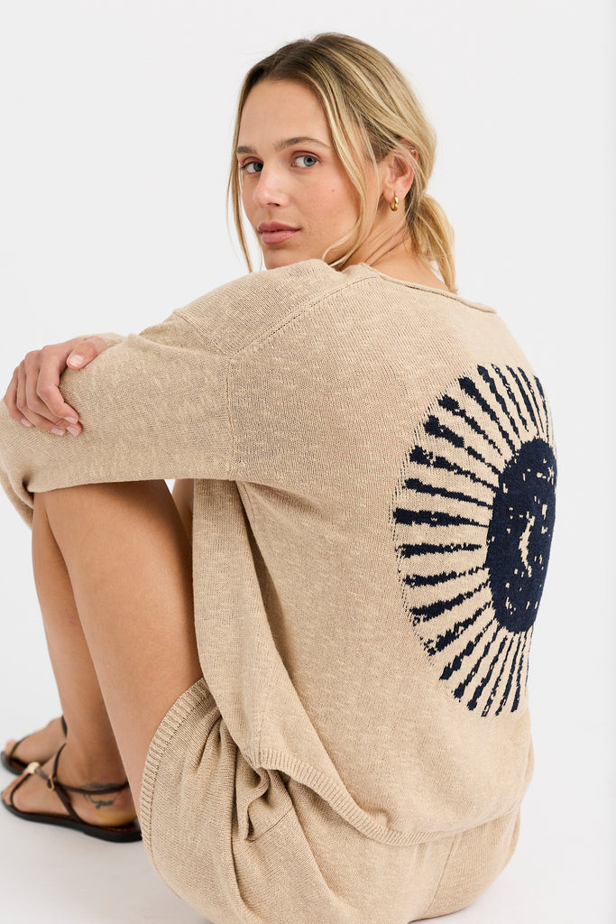 Sunrise Pullover in Milk Tea Combo, front view