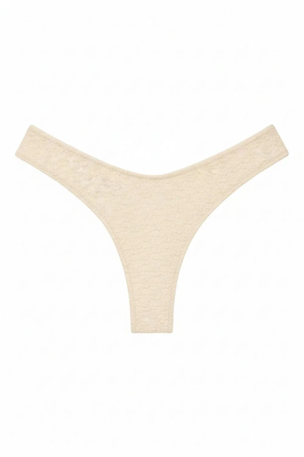 Amalia Texture Lulu (Zig-Zag Stitch) Bikini Bottom in white — alternate view | Belle Mar Swim