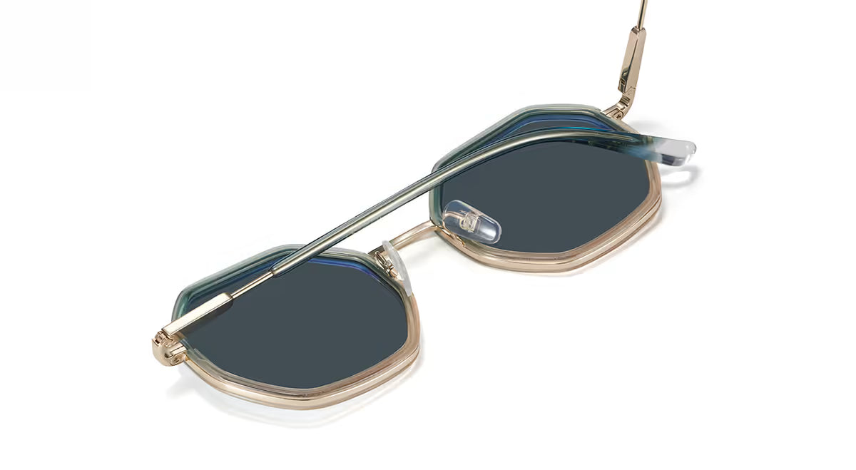 Farah Polarized HD Green in green — detail view | Belle Mar Swim