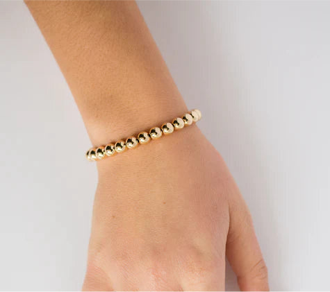 7mm 14k Yellow Gold Filled Bead Bracelet