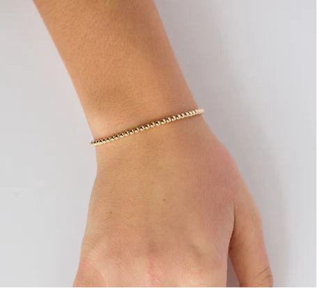 3mm 14k Yellow Gold Filled Bead Bracelet