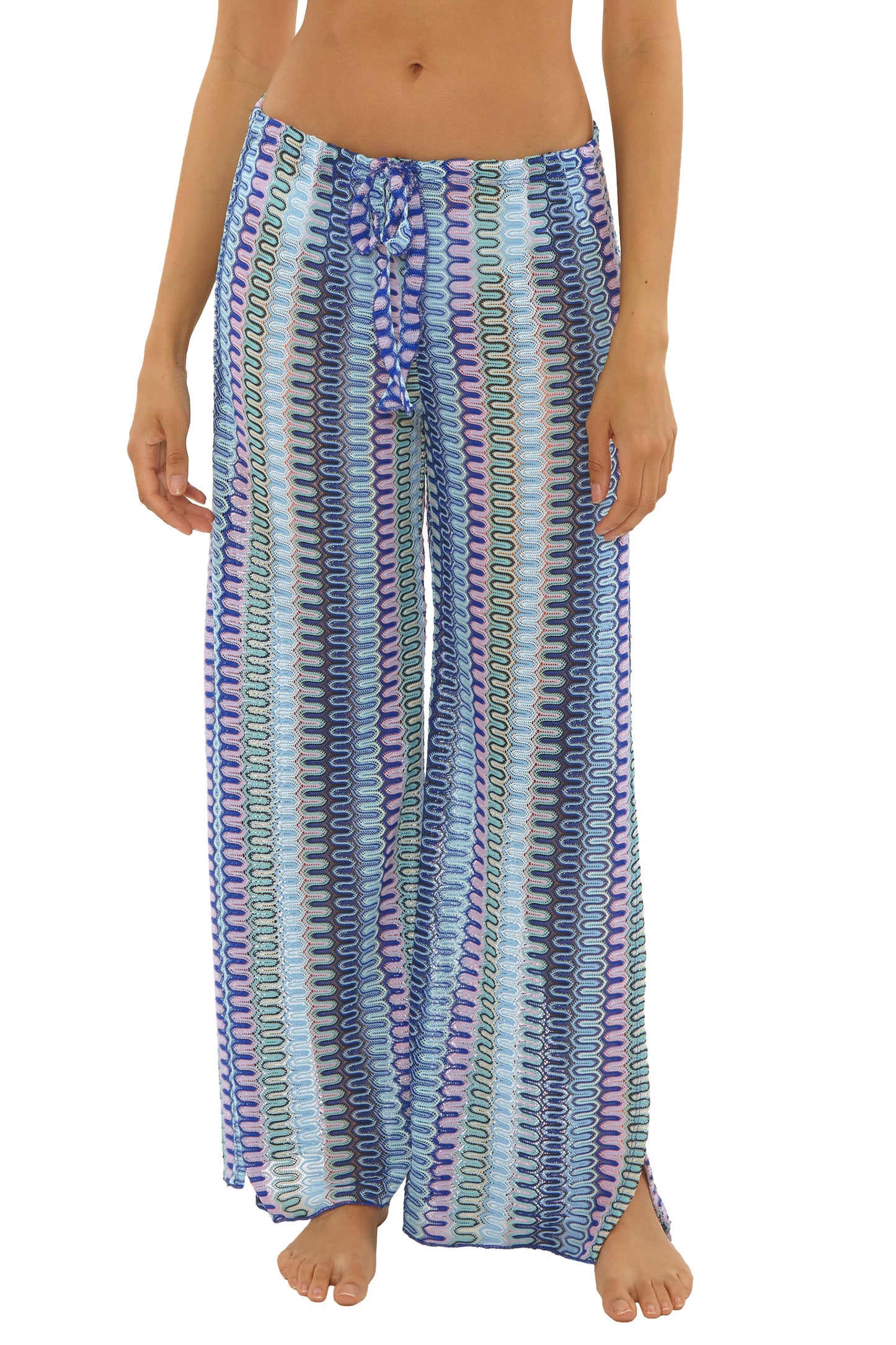 Becca Sundown Knit Pant Lapis Multi — back view | Belle Mar Swim