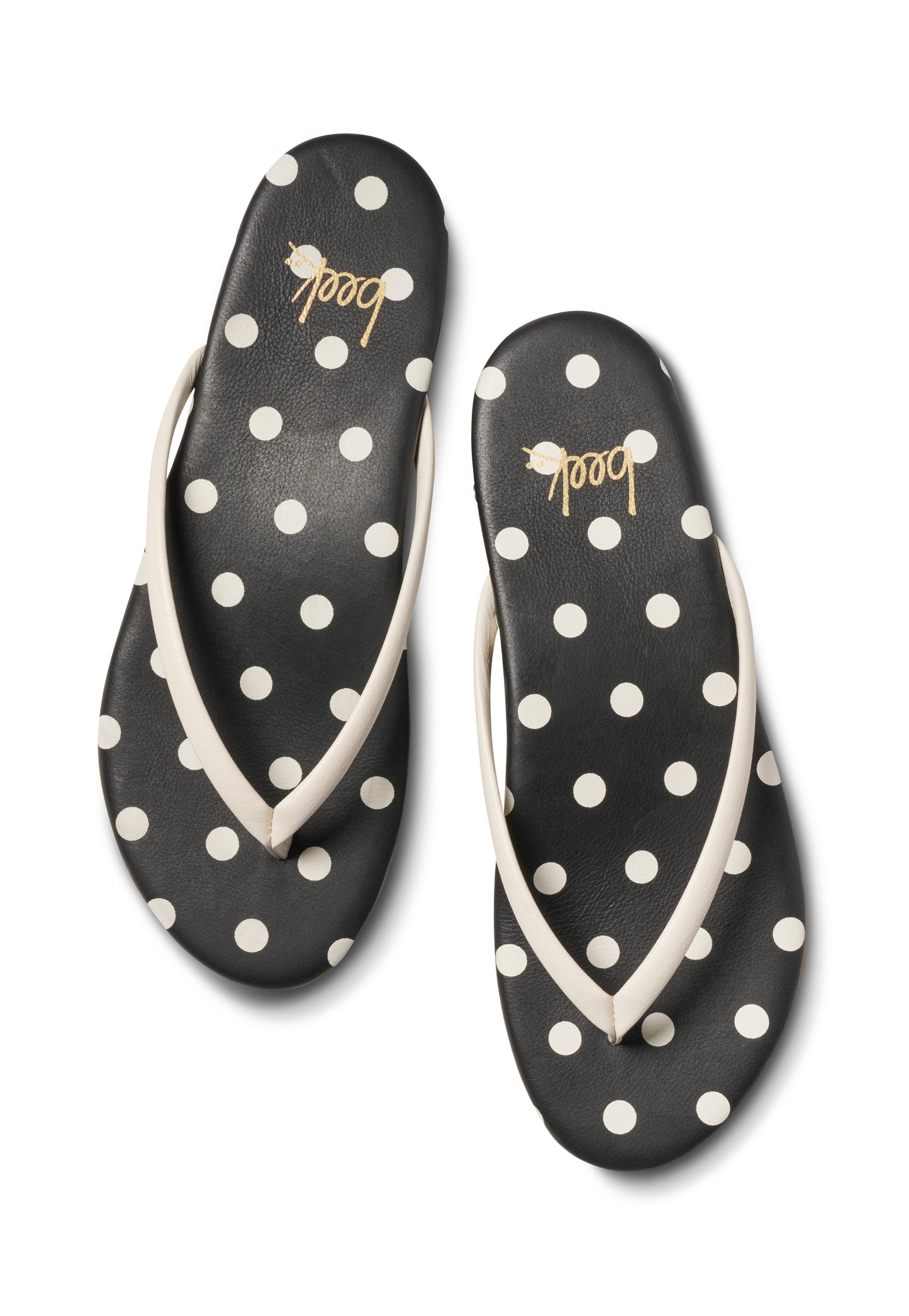 Beek Sunbeam Vanilla/Black Polka Dot in black — front view | Belle Mar Swim