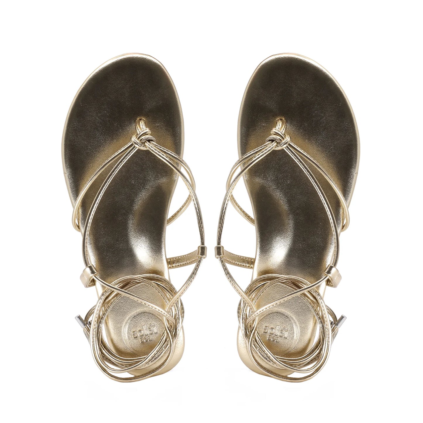 Solei Sea Angie Sandal Gold in gold — front view | Belle Mar Swim