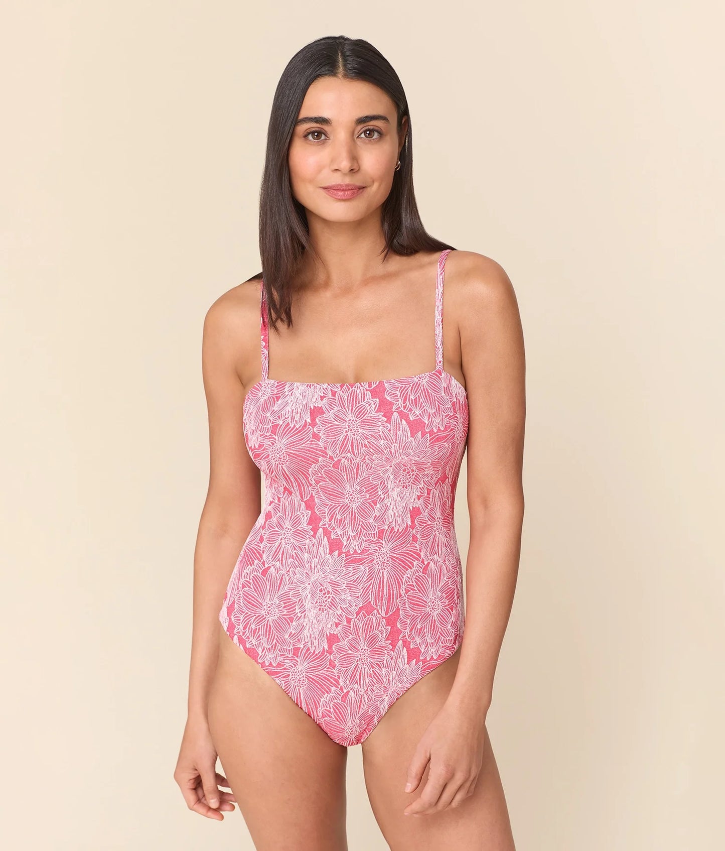 Andie Swim Andie Mersea One Piece Peachy — front view | Belle Mar Swim