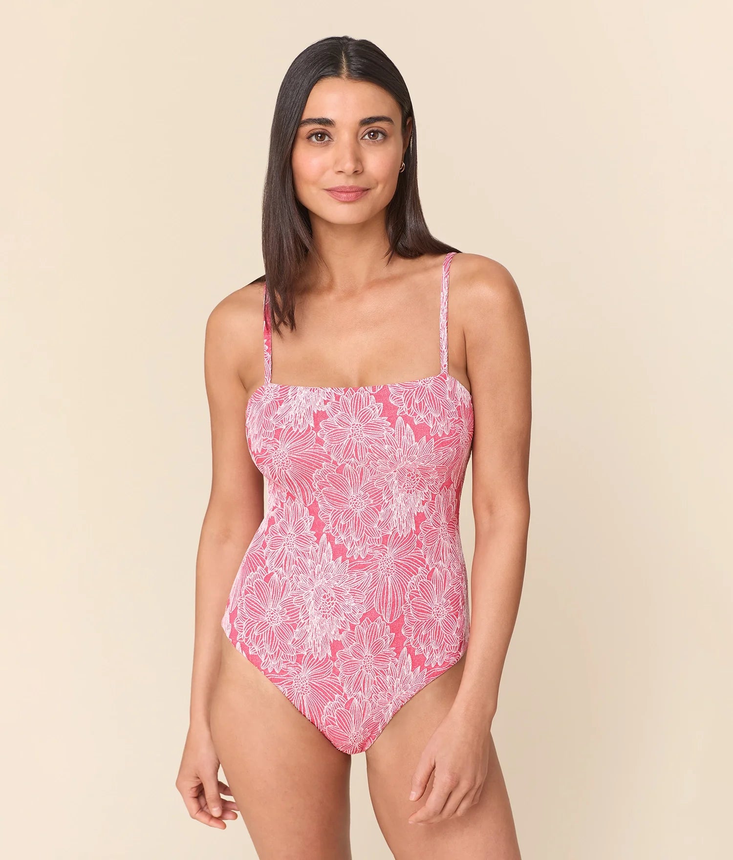 Andie Swim Andie Mersea One Piece Peachy — front view | Belle Mar Swim