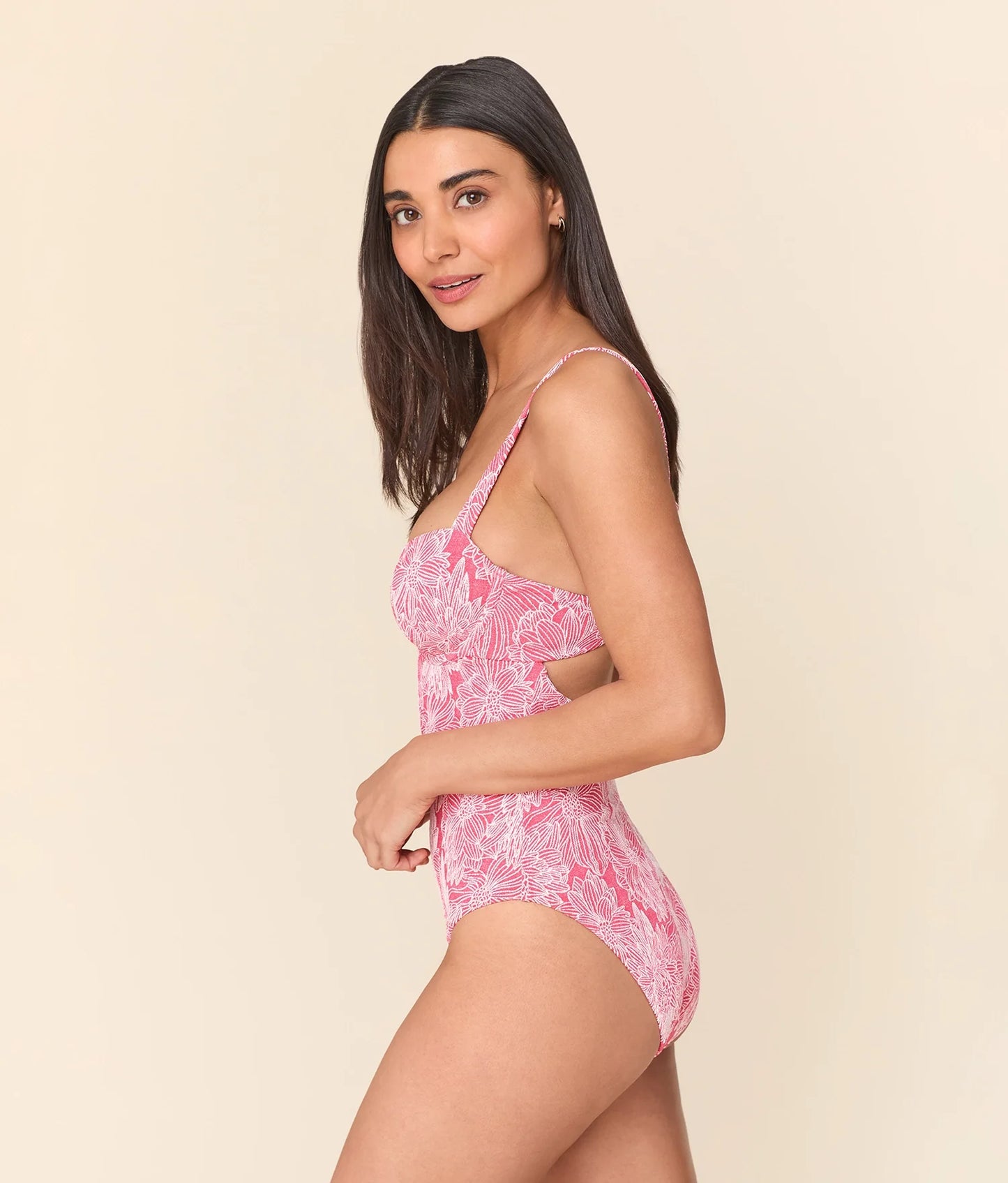 Andie Dorset One Piece Peachy — detail view | Belle Mar Swim