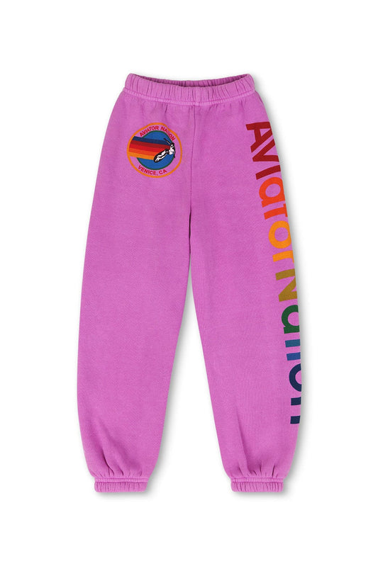Kids Aviator Nation Sweatpants Neon Purple