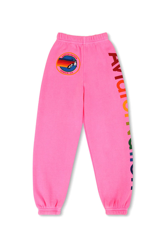 Kids Aviator Nation Sweatpants Neon Pink