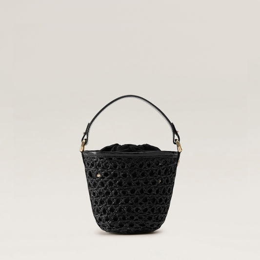 Ama Lace Braid Basket Charcoal
