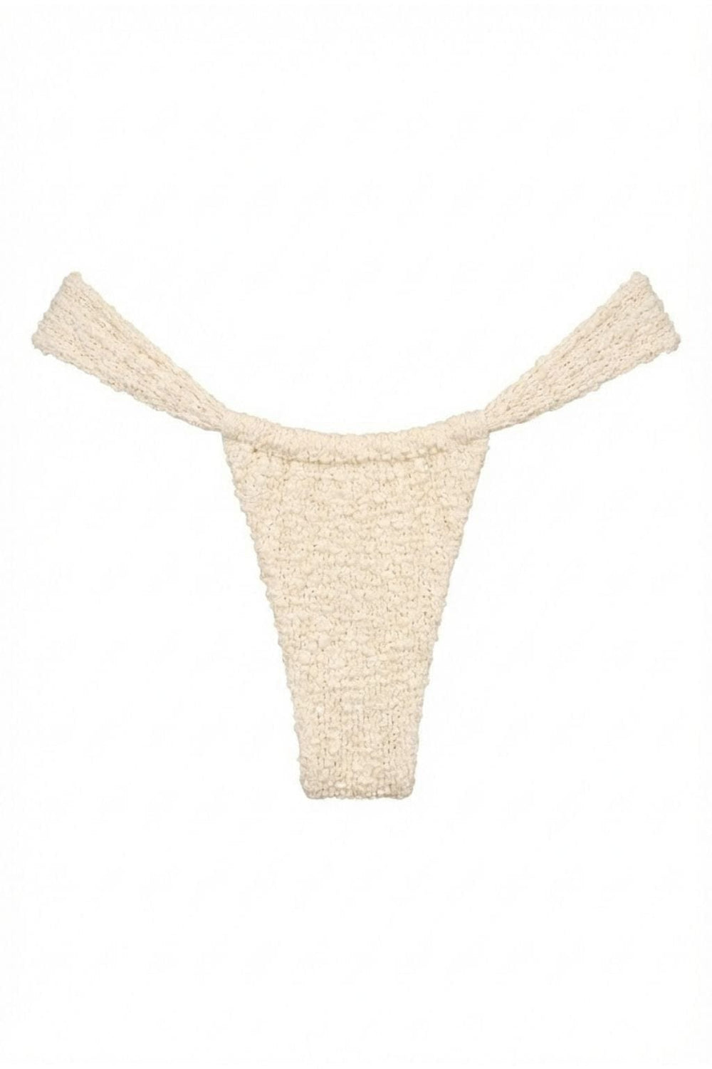 Amalia Texture Sandra Bikini Bottom in cream — styled view | Belle Mar Swim