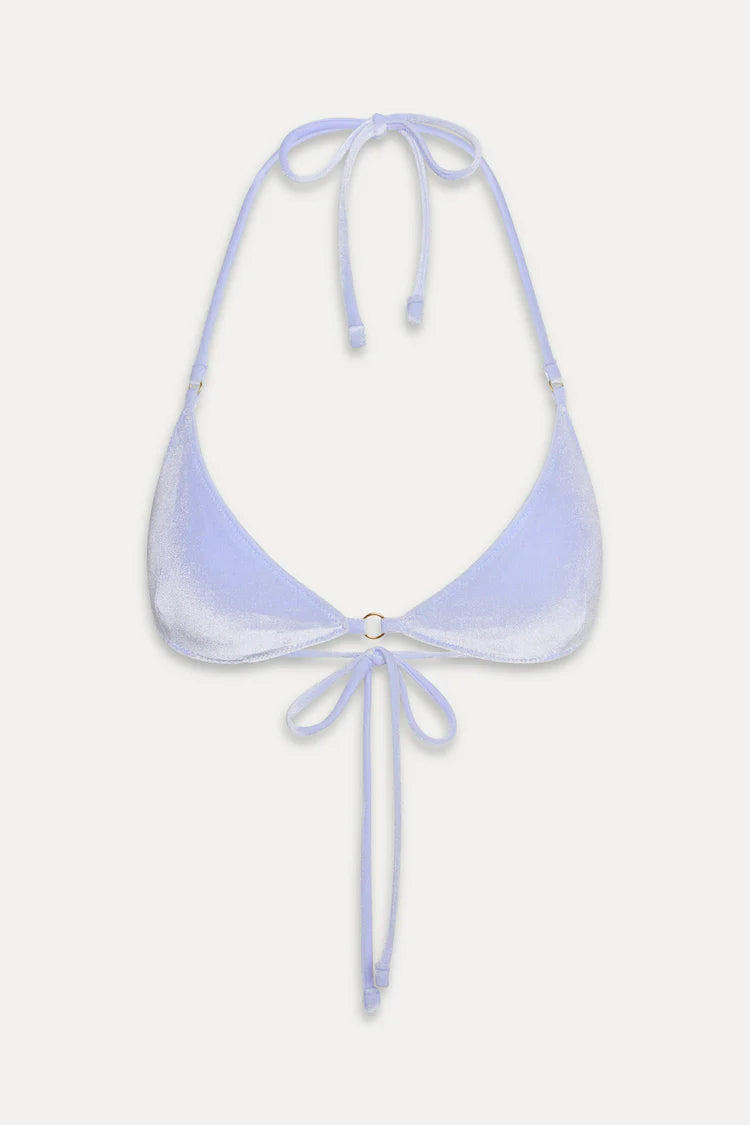 Amore Skimpy Velvet Bikini Top French Blue