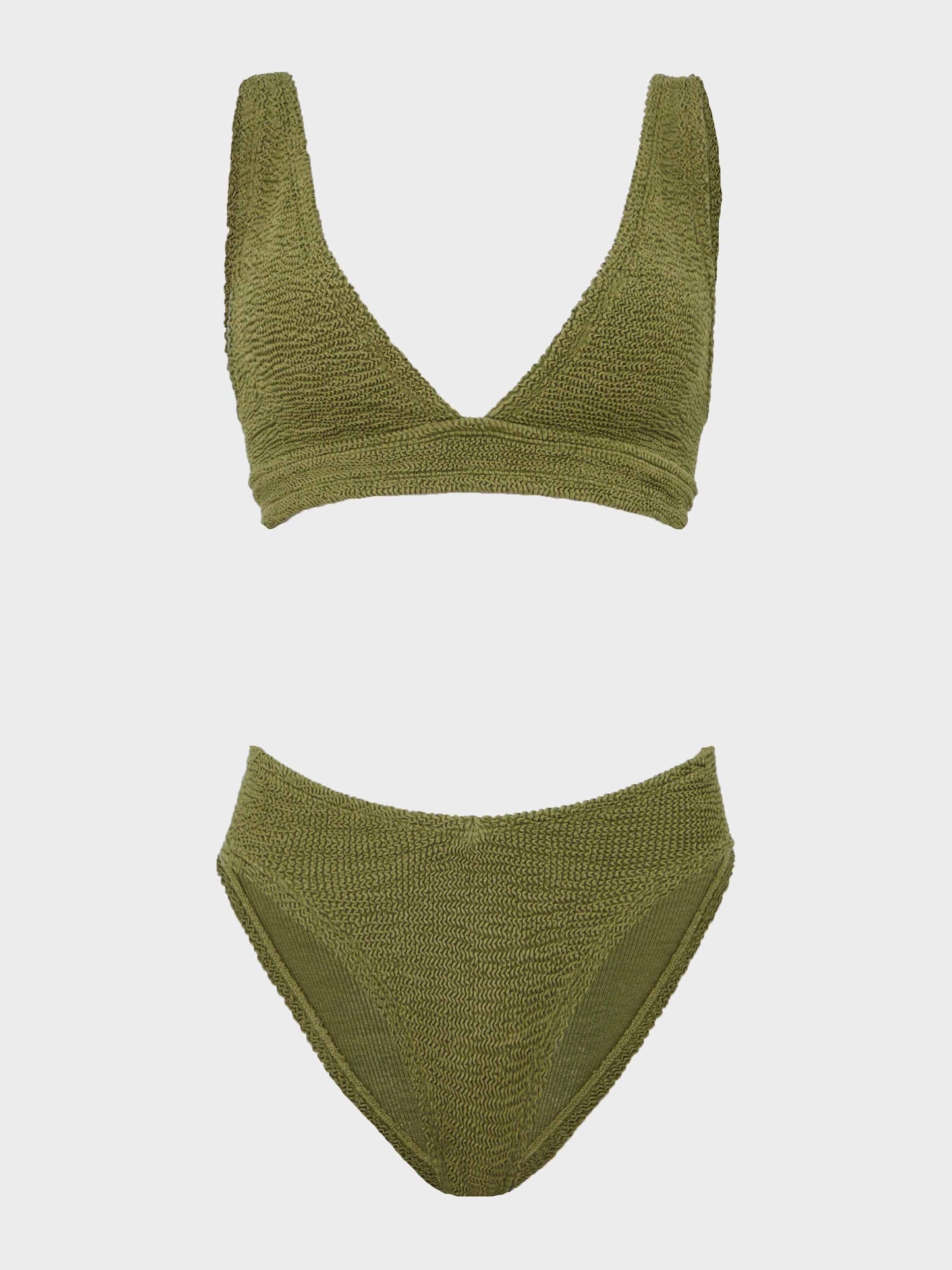 Angel Bikini Metallic Moss front