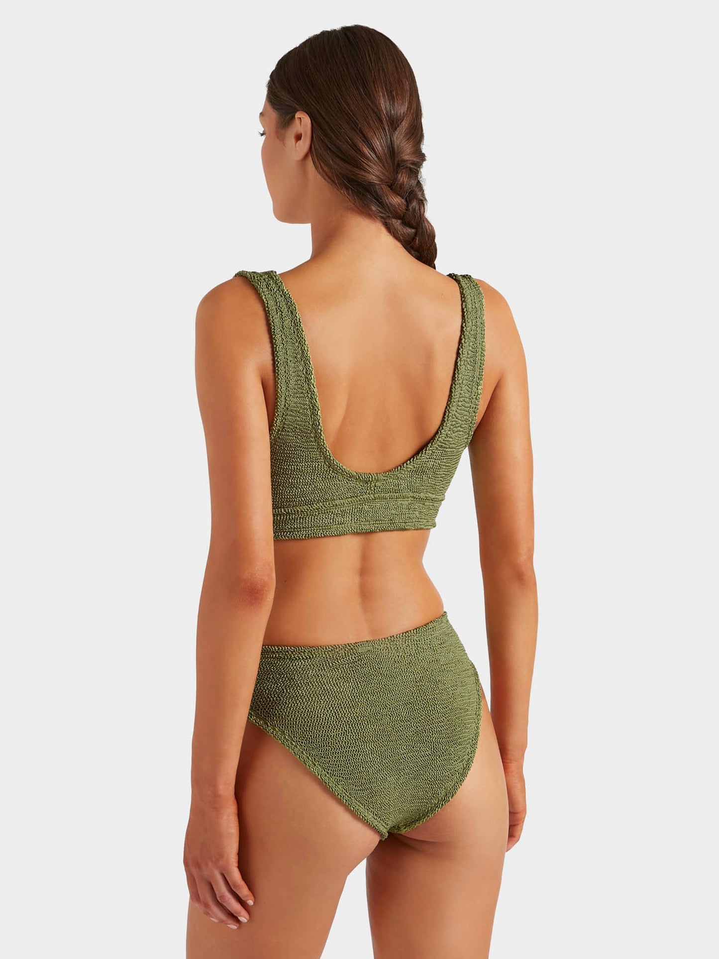 Angel Bikini Metallic Moss back close