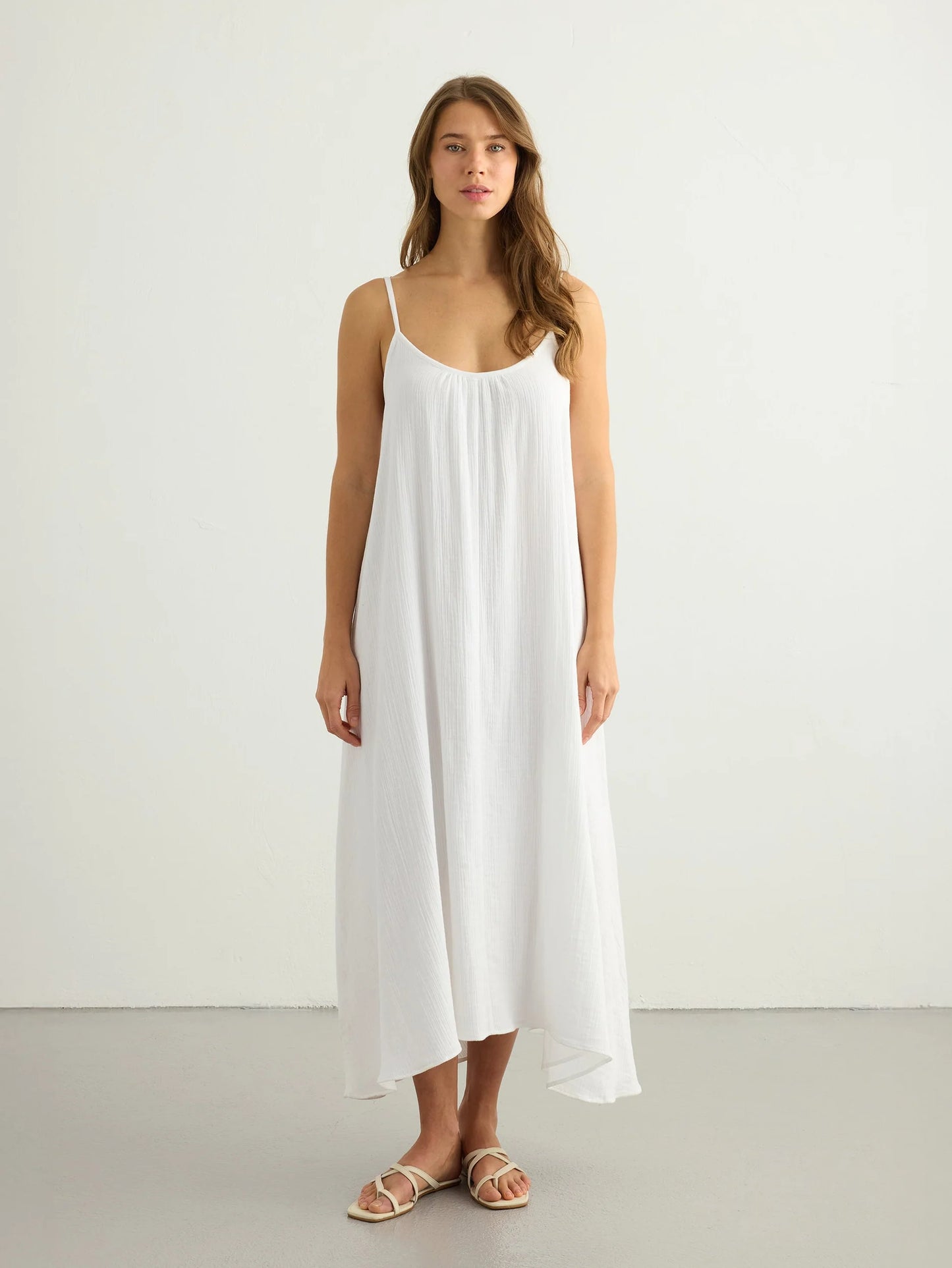 Aura Low Back Maxi Dress White