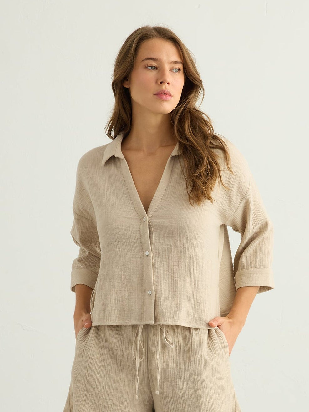 Aura Mini Shirt - Oatmeal - view