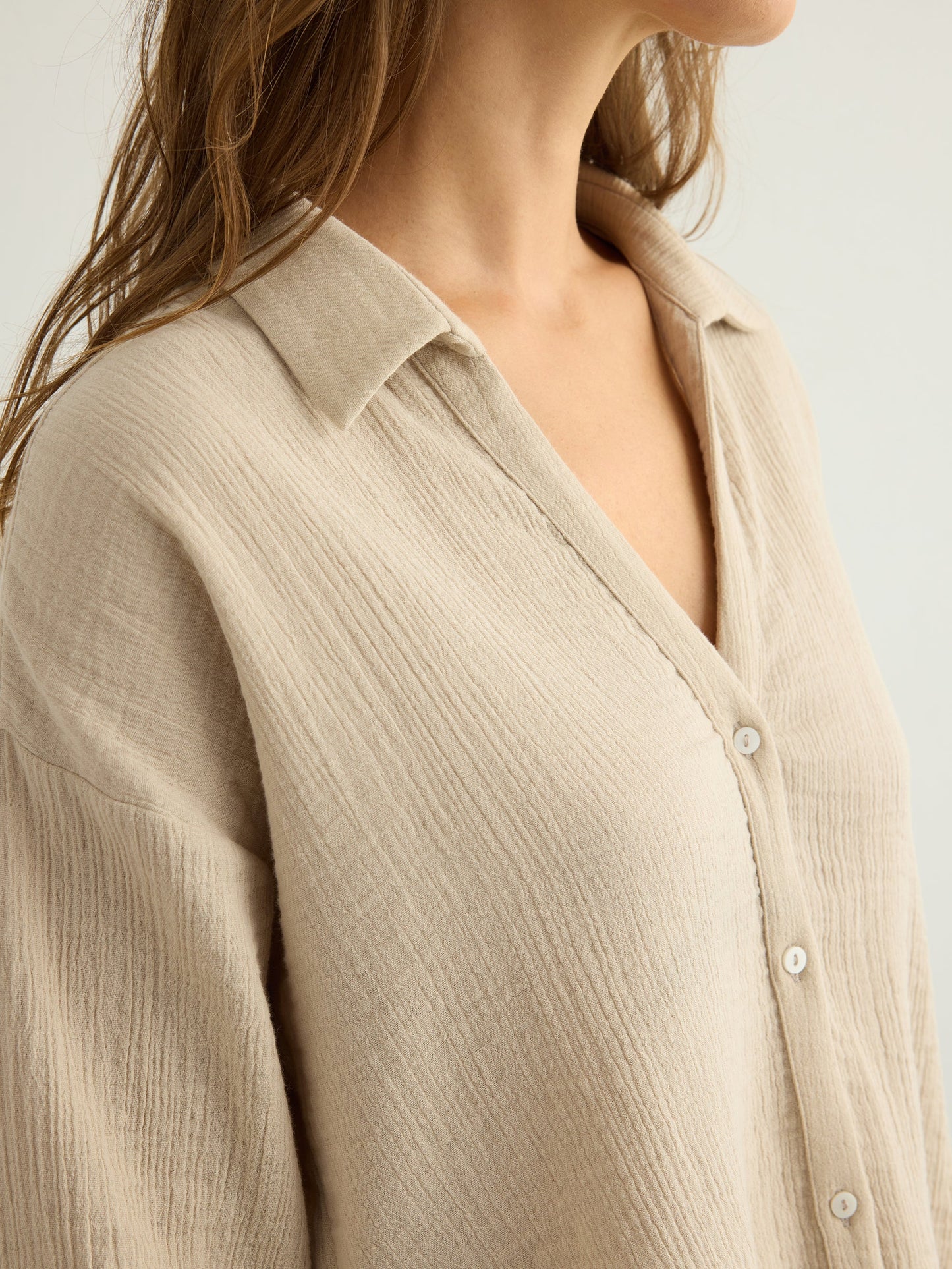 Aura Mini Shirt - Oatmeal - view