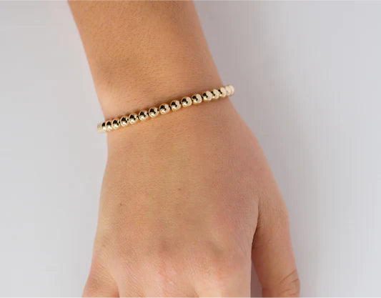 5mm 14k Yellow Gold Filled Bead Bracelet
