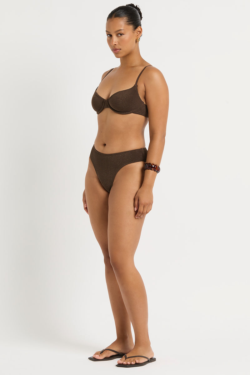 Bond-Eye Olivia Brief Bottom Walnut — alternate view | Belle Mar Swim