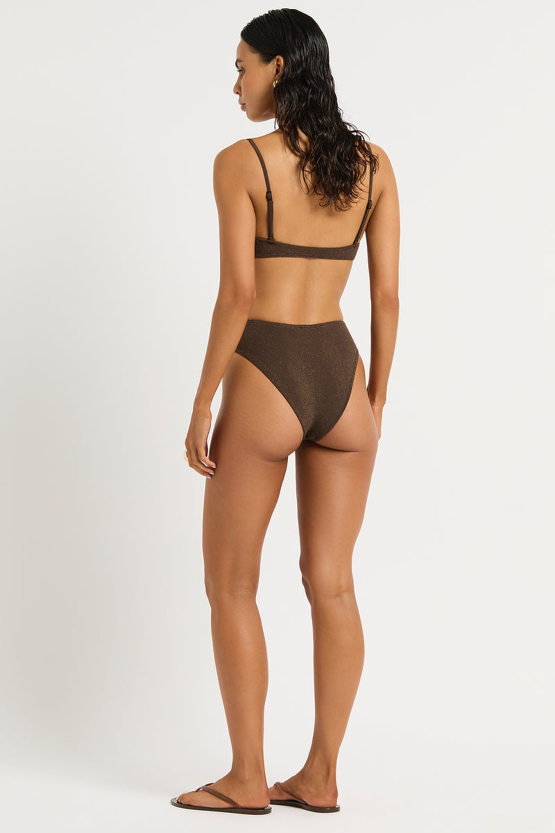 Bond-Eye Olivia Brief Bottom Walnut — side view | Belle Mar Swim