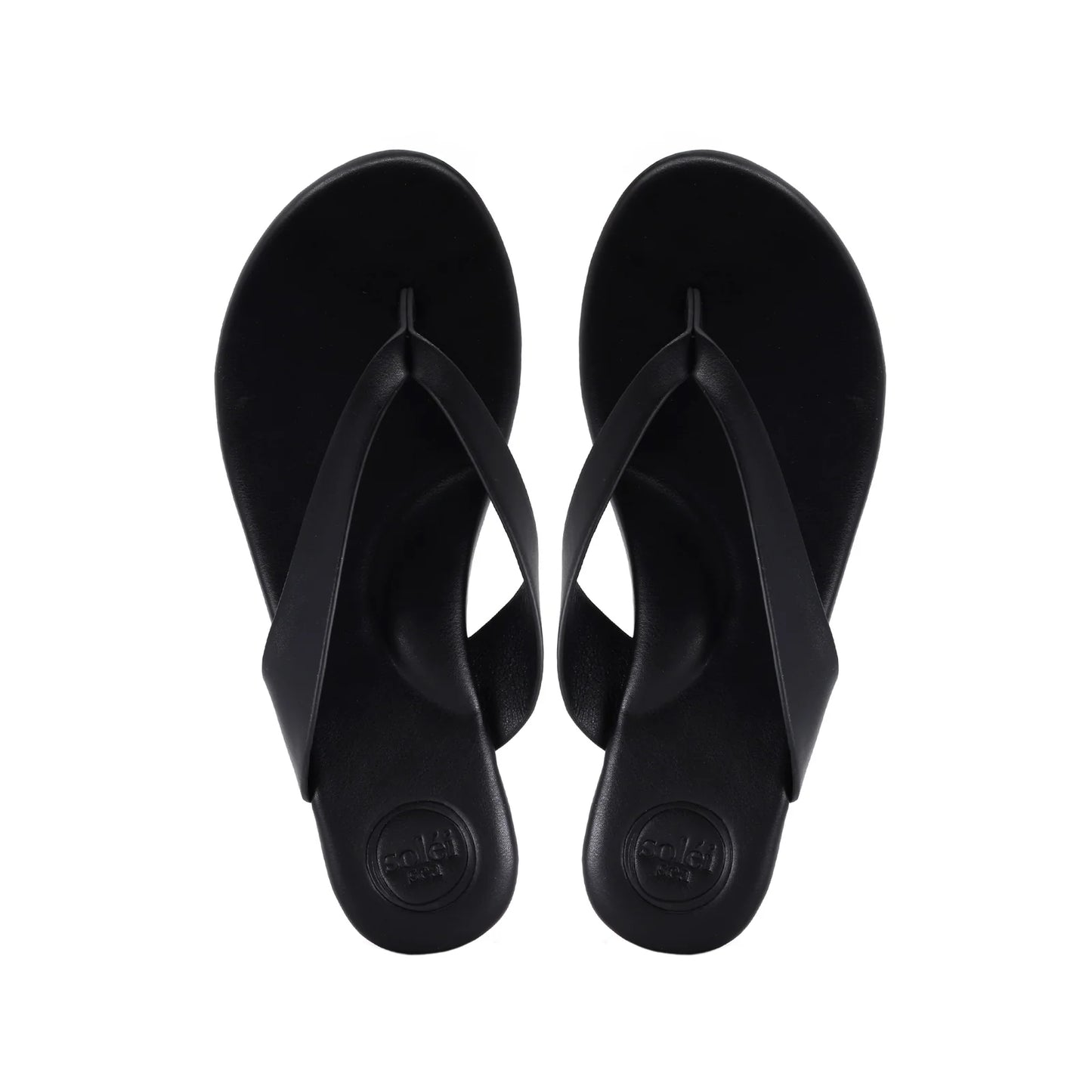 Solei Sea Bowie Sandal Ebene in black — front view | Belle Mar Swim