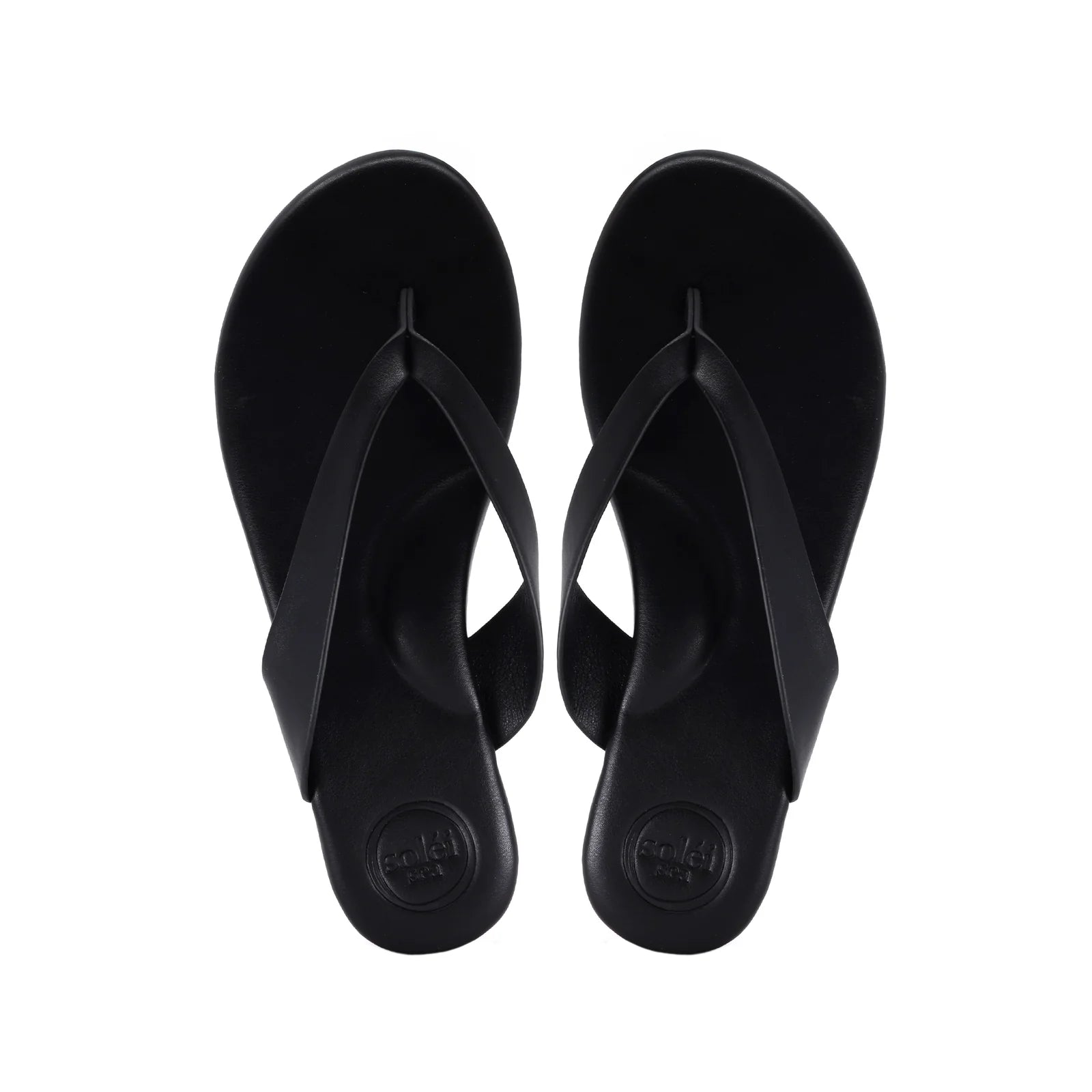 Solei Sea Bowie Sandal Ebene in black — front view | Belle Mar Swim