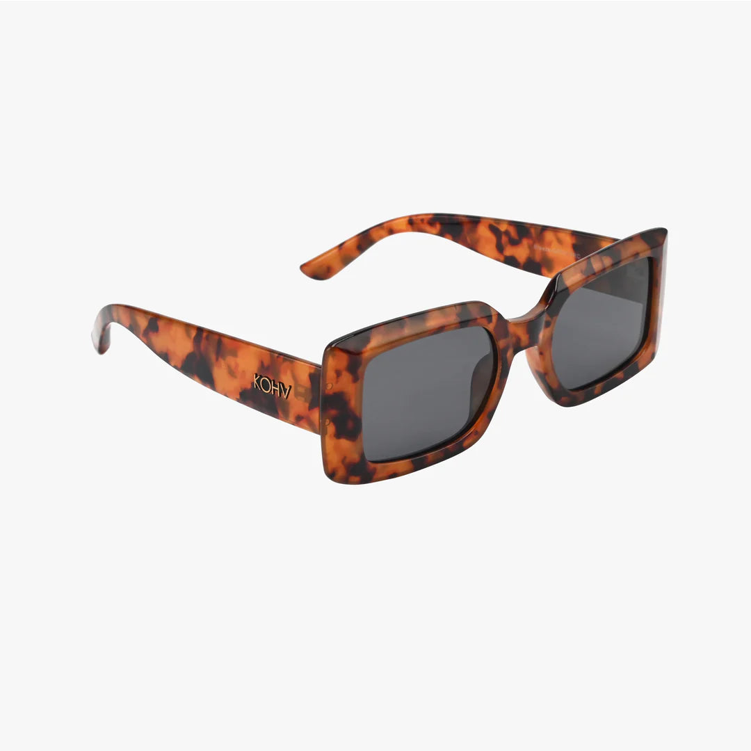 Breeze Amber Smoke Polarized Rectangle Sunnies