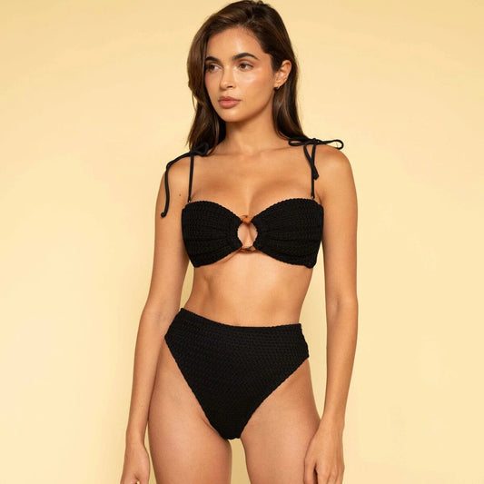 Montce Crochet Paula Bikini Bottom in Black