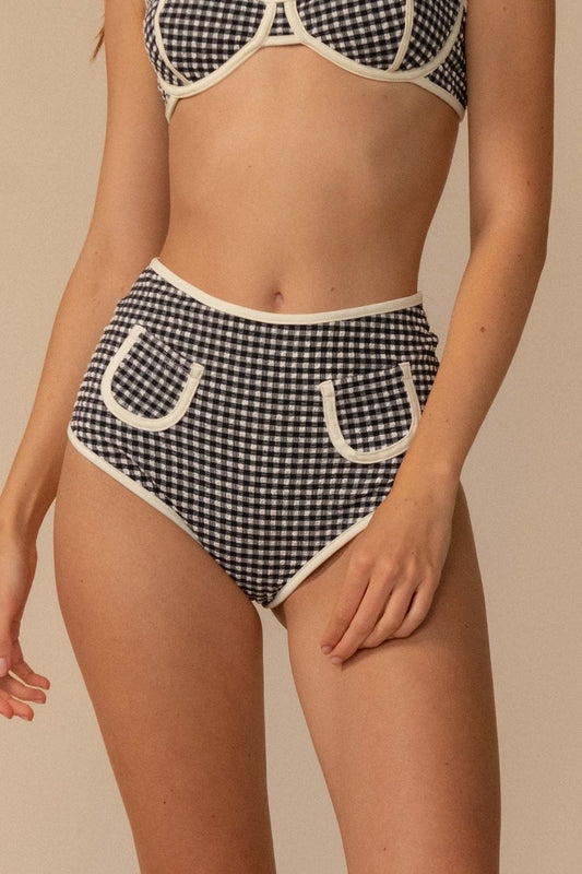 Polly Bikini Bottom Black & White Gingham