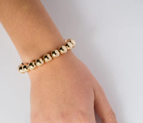 10mm 14k Yellow Gold Filled Bead Bracelet