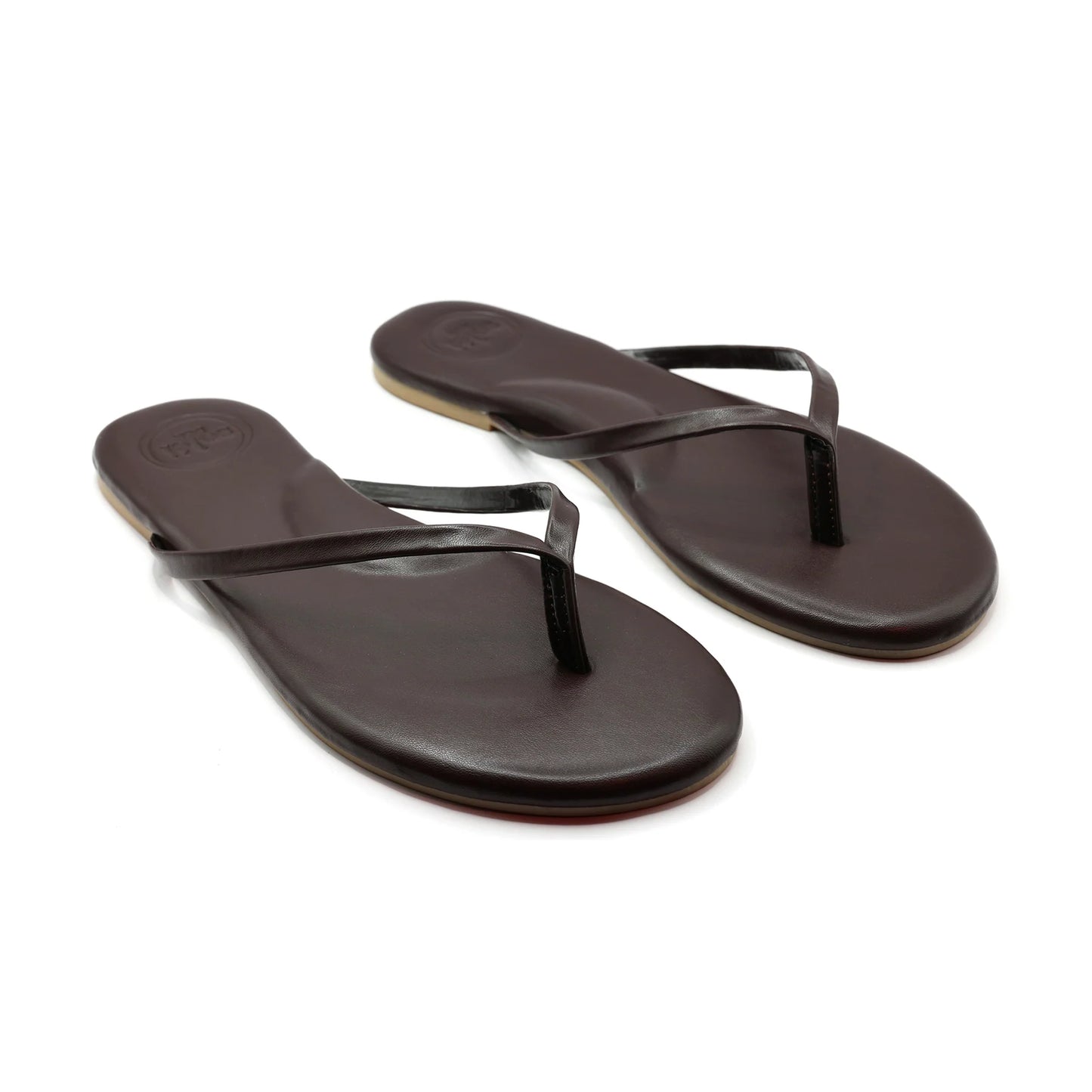 Indie Flat Strap Sandal Chocolate in brown — view 8 | Belle Mar Swim
