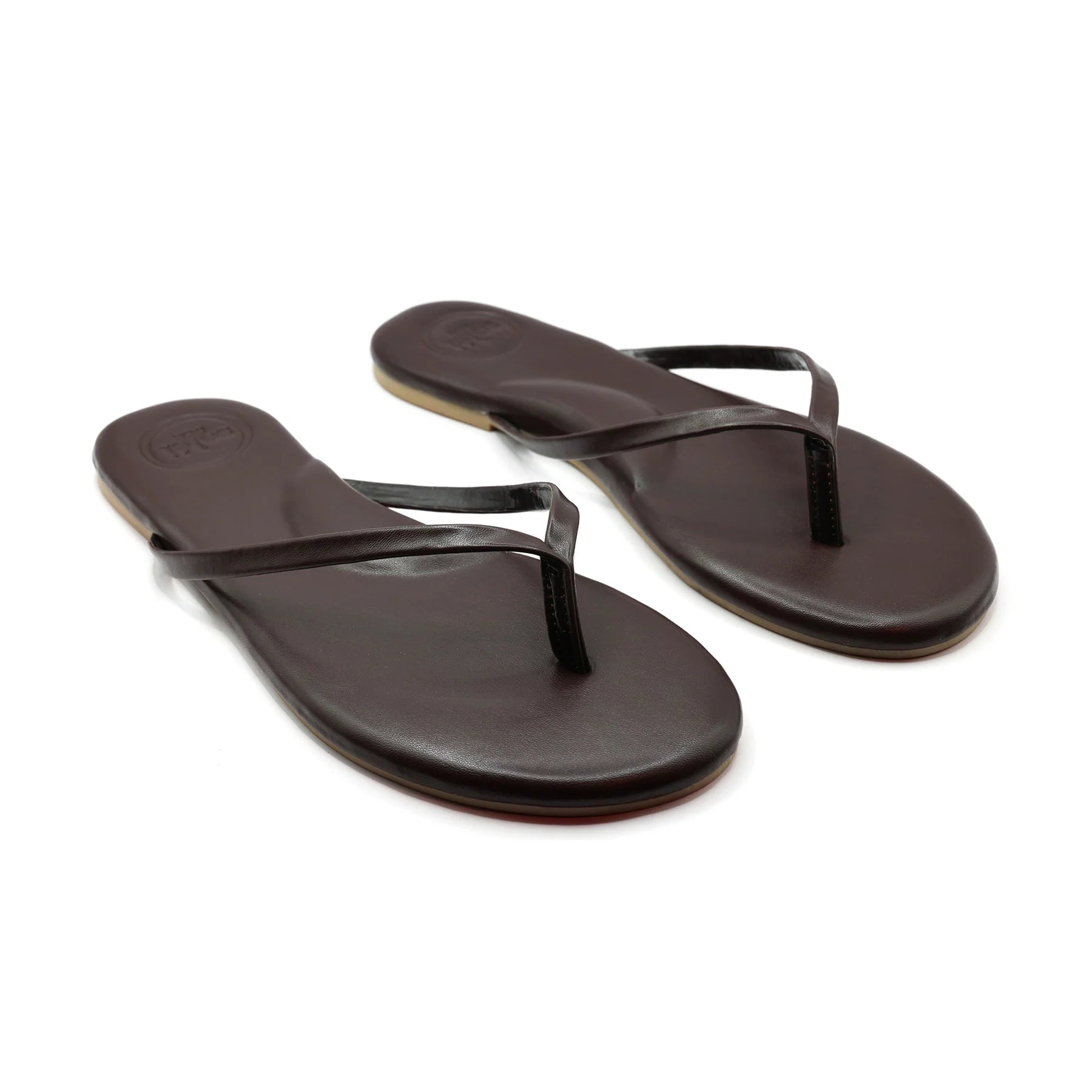 Indie Flat Strap Sandal Chocolate in brown — view 8 | Belle Mar Swim