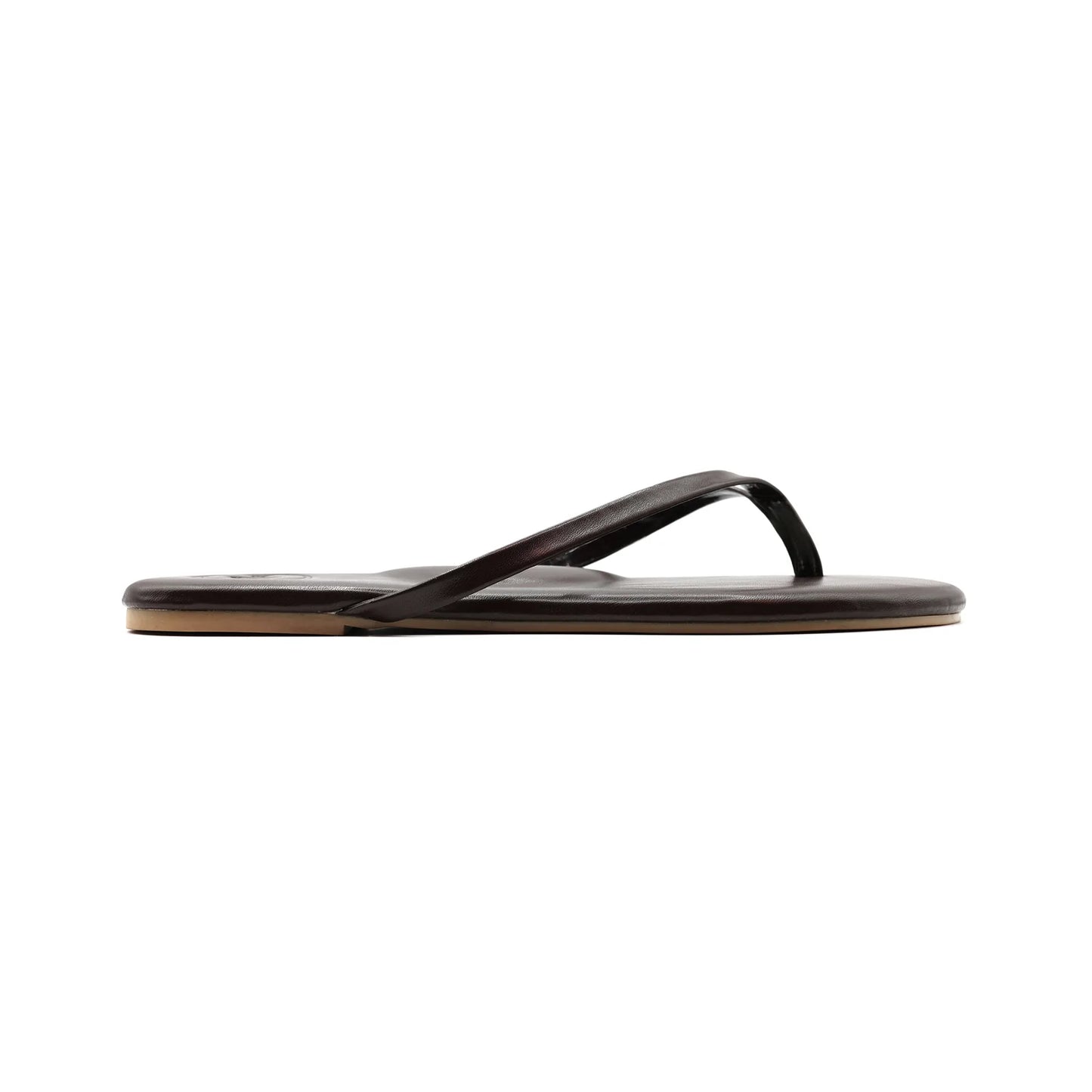 Indie Flat Strap Sandal Chocolate in brown — alternate view | Belle Mar Swim