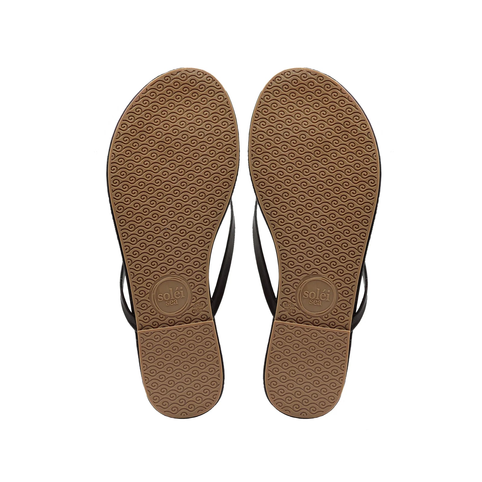 Indie Flat Strap Sandal Chocolate in brown — view 9 | Belle Mar Swim